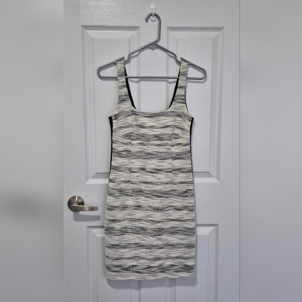Dynamite Black & White Tweed Dress with Side Band - Size Small NWT